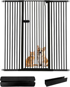Lumizone Extra Tall Cat Gate 55.12" High Pressure Mounted Extra Wide 2025 New (17 Sizes) 1.37" Gap No Drilling Auto-Close One-Handed Operation Tall Pet Gate for Dogs(Black, 55.12" H x 55.12"-59.44" W)