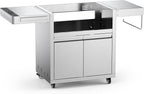 Stainless Steel Grill Cart for Hygrill 2-Burner Built-In Griddle, Outdoor Kitchen Island with Foldable Side Shelves and Storage Cabinet