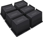 Bed Risers 5 Inch Heavy Duty,Oversized Couch Risers, Extra Wide Furniture Risers for Sofa Table Desk Headboard Chair Lifting,Rectangle Risering Blocks Support 6000 lbs(6 Pack Black)