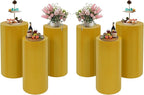 Cake Pedestal Stands for Party 6PCS Dessert Table Display Plinth Pillars Gold Round Cylinder Pedestal Stands for Wedding Sculpture Display Column Decoration Cube (6PCS-Cylinder-Gold)
