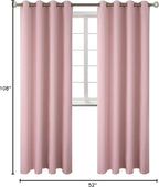 BGment Room Darkening Curtains 108 Inches Long - Grommet Thermal Insulated Drapes Window Treatment Curtains for Bedroom, 2 Panels, 52 x 108 Inch, Baby Pink