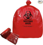RESILIA Biohazard Bags - Hazardous Waste Disposal, Meets DOT ASTM Standards for Hospital Use, OSHA Approved, Red, 10 Gallon, 24" W x 24" L, 1.35 Mil, 0.00135 Inch, 250 Bags, Made in the USA