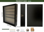 Large Shadow Box with Shelves, 16x20 Wooden Shadow Box Display Cabinet with Acrylic Window ，5 Removable Shelves and Linen Back ，for Displaying Photo Souvenir Collection（Black）