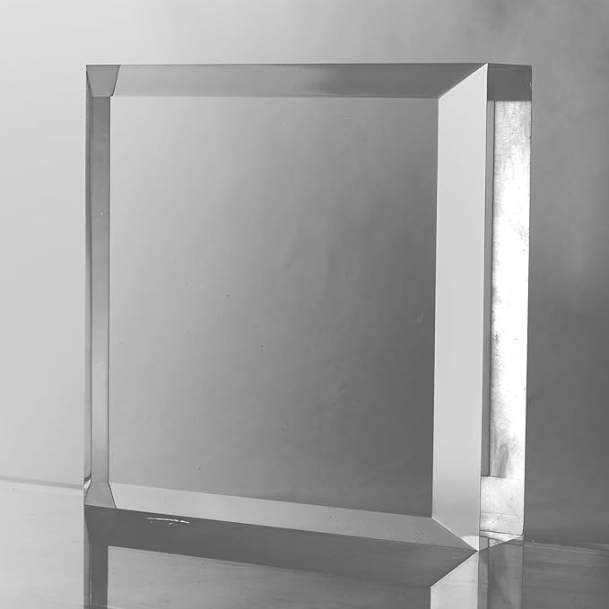 CiaoHER 2in Thickness Beveled Solid Acrylic Display Block Clear Polished Pedestal Stand Riser Solid Base (7x7)