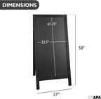 Ilyapa A-Frame Chalkboard Sidewalk Sign - 58 x 27 inches, Folding Standing Sandwich Sign – Sturdy Freestanding Black Magnetic Sandwich Menu Display