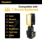 12000LM Cordless LED Work Light, 85W Dual-Head with Tripod, Compatible with Dewalt, Milwaukee, Makita 18–21V Battery, Flicker-Free, Glare-Free, Brightness Adjustable for Jobsite and Garage