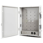 Outdoor Electrical Junction Box with High Power Outlet, ABS Water Resistant Enclosure with Internal Mounting Panel & Hinged Cover. (18.1" H* 12.6" L* 4.3" W & Outlet)
