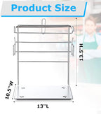 Sieral 2 pack Plastic Grocery Bag Holder Stand Chrome T Shirt Rack Fits 11½''W x 6''D x 21''H, plastic bag holder for Kitchen, Retail, Grocery, Shopping, Restaurant, 10.5''W x 13''L x 13.5''H(Silver)