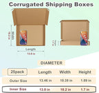 MEBRUDY 13.46x10.39x1.89 Inches Shipping Boxes Pack of 25, Small Corrugated Cardboard Box for Mailing Packing Literature Mailer