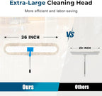 36” Commercial Dust Mop for Floor Cleaning, Industrial Dry Mop with Heavy Duty Long Handle, Large Cotton Reusable mop Head, for Cleaning Office Garage Hardwood Warehouse Factory Mall