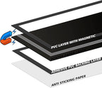 Magnetic Sign Holder 8.5 x 11, Self Adhesive Display Picture Frames Wall Sign Holder with Strong Magnetic Border Document Holder for Door Fridge Window Glass Restaurant Office (Black, 6 Pack)