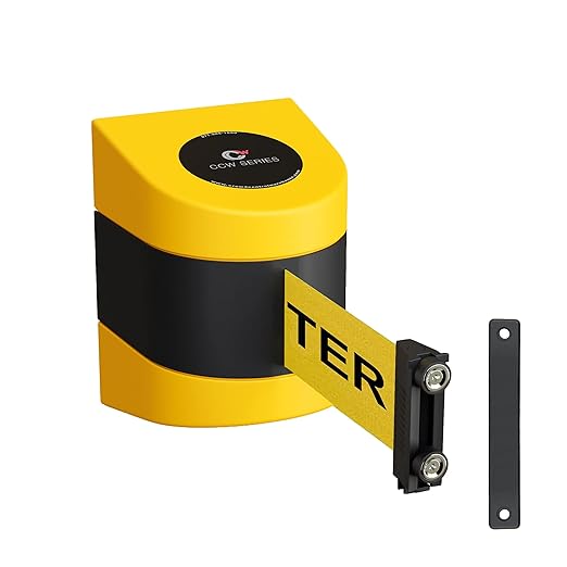 CCW Series WMB-230 Magnetic Wall Mount Retractable Belt Barrier (30 Foot Belt, Yellow with"Caution - DO NOT Enter" Black Letters Belt with Yellow ABS Case)