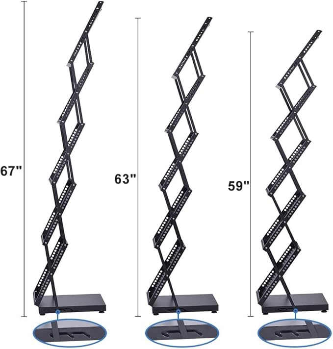 brochure display stand&Foldable Magazine Rack with 5 Pockets for Exhibition and Trade Show (67'X9.5'X14.5')