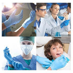 Basic Medical Synmax Vinyl Exam Gloves - Latex-Free & Powder-Free - Medium, BMPF-3002 Blue 2 Boxes of 100