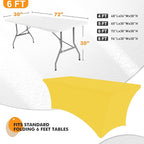 SEPARO 2 Pack 6 Ft Yellow Table Cover Fitted Rectangular Tablecloth Stretchable Fabric Table Cloth 6 ft Wrinkle-Free for Party Tradeshows Banquet Weddings Cocktail