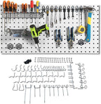 Eujgoov Pegboard Hook Set 51 Pcs, Organize Screwdrivers, Wrenches and Pliers on Pegs for Heavy Duty Tools Storage Support for Storing Tools, Pulling Lines and Organizing Items