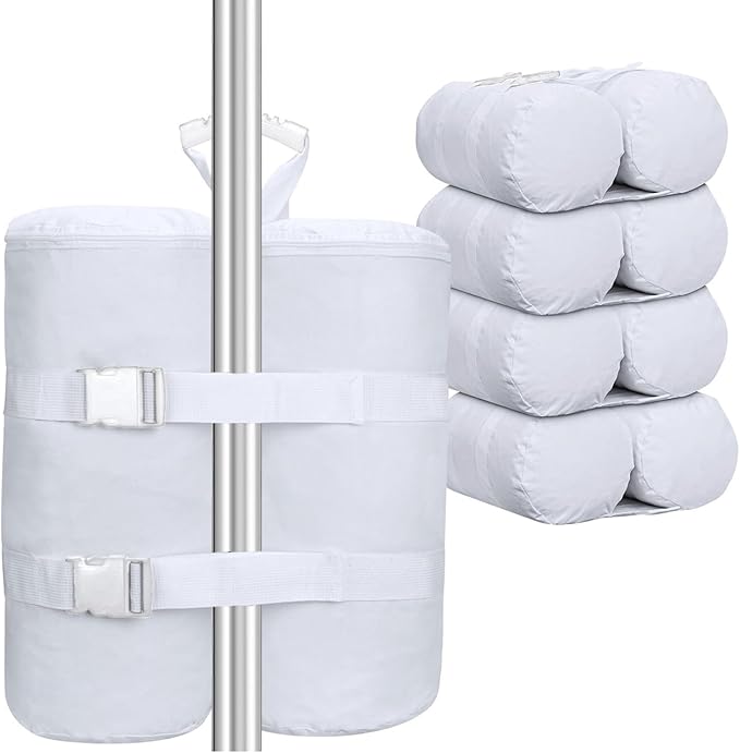 Extra Large 320 lbs White Sandbags Weight Bags for Pop up Canopy Tent, 1680D Heavy Duty Leg Weights Sand Bags Perfectly Matched with White Canopy/Gazebo/Patio Umbrellas, Set of 4