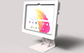 TABcare Anti-Theft Acrylic Case with 360 Rotate 180 Swivel Metal Desktop Stand & 90-Degree USB C Cable for Samsung Galaxy TAB Tablet (White, TAB S7+/S8+/S9+ 12.4 S7 FE S9 FE+)