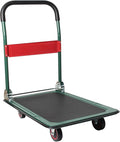 LEADALLWAY Foldable Push Cart Platform Cart (Green 330lbs, 28.7x18.5x32.3inches)