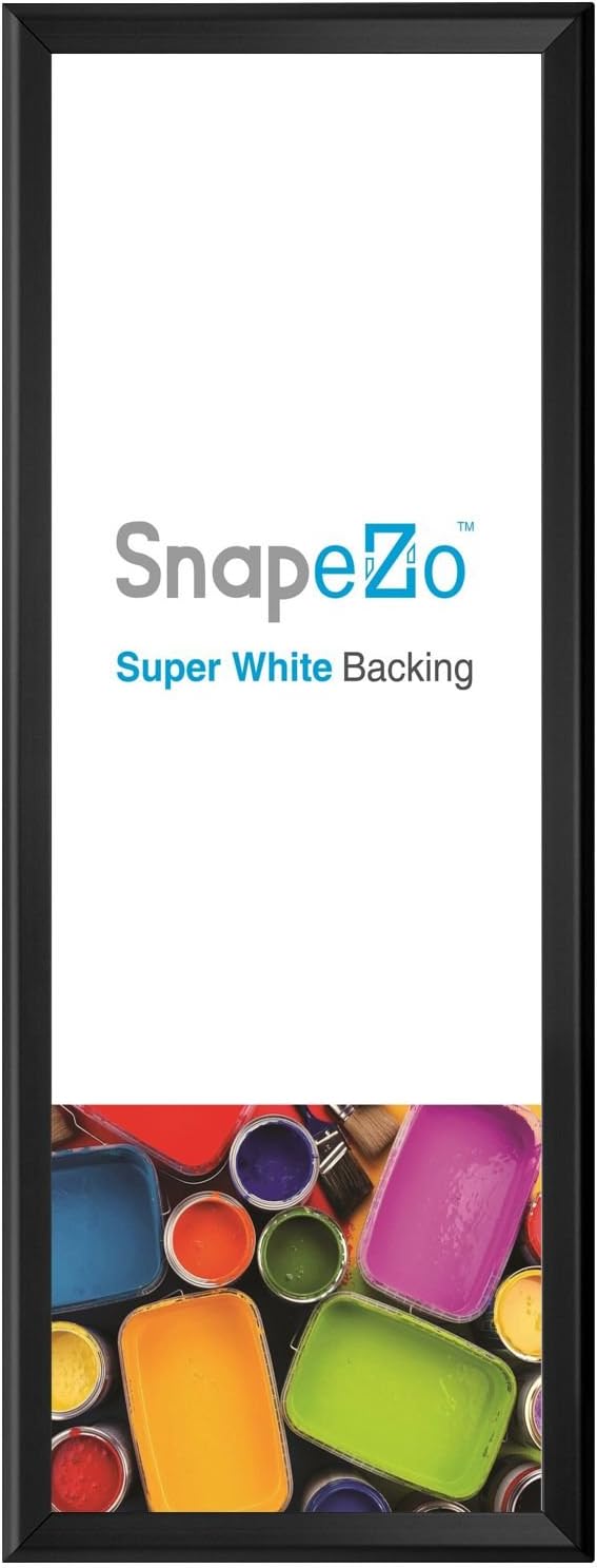 SnapeZo Photo Frame 10x29, Black, 1.25 Inch Aluminum Profile, Front-Loading Snap Frame, Wall Mounting, Professional Series