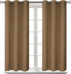 BGment Blackout Curtains for Living Room - Grommet Thermal Insulated Room Darkening Curtains for Bedroom, 2 Panels of 38 x 54 Inch, Taupe