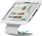 Kiosk POS Tablet Stand Compatible with iPad 10 gen 10.9 inch, 11"(A16), air 4 5 10.9", Pro 11" 1st 2nd 3rd 4th gen., iPad air 11", Retail Stand with 360° Swivel Base, White, BSC101WS