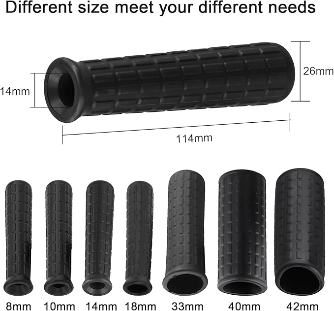 Rubber Handles for Wheelbarrow, 8-42mm Inner Diameter Wheelbarrow Handles Fit Most Wheelbarrows, Wheelbarrow Handle Grips Replacement(114 x 14mm)