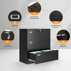 3 Drawer File Cabinets for Home Office, Office Storage Caninets Steel Cabnet for Letter/Legal/A4/F4-Assembly Required