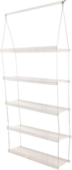 Hanging Acrylic Shelves for Windows (34" Wide, 5 Shelves - 66" Tall)
