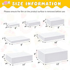 Leinuosen 7 Pcs Large Buffet Risers Set 6" to 12" Rectangle Acrylic Display Box Catering Dessert Table Riser Food Display Decorative Stand with Hollow Bottom for Catering Supplies(White)