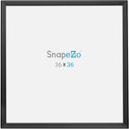 SnapeZo Poster Frame 36x36, Black, 1.25 Inch Aluminum Profile, Front-Loading Snap Frame, Wall Mounting, Professional Series