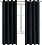 BGment Blackout Curtains for Living Room - Grommet Thermal Insulated Room Darkening Curtains for Bedroom, Set of 2 Panels (52 x 72 Inch, Black)