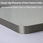 LOAAO 50X30 Inch Brushed Nickel Bathroom Mirror, Rounded Rectangle Silver Metal Frame Mirror, Brushed Nickel, Anti-Rust, Shatter Proof, Hangs Horizontally or Vertically