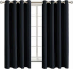 BGment Black Blackout Curtains for Bedroom - Grommet Thermal Insulated Room Darkening Block Out Curtains for Living Room, Set of 2 Panels, 52 x 63 Inch