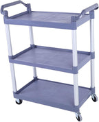 3 Tier Utility Cart Rolling Tool Cart, Heavy Duty Commercial Service Tool 330lbs Load Capacity, Mechanic Tool Storage Organizer for Warehouse Garage M Gray, Equipped with 4