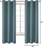BGment Room Darkening Curtains 63 Inches Long - Grommet Thermal Insulated Drapes Window Treatment Curtains for Bedroom, 2 Panels, 42 x 63 Inch, Stone Blue