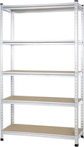 Amazon Basics 5-Tier Medium Duty Storage Shelving Single Post Press Board Shelf - 48 x 18 x 72 Inches, Aluminum