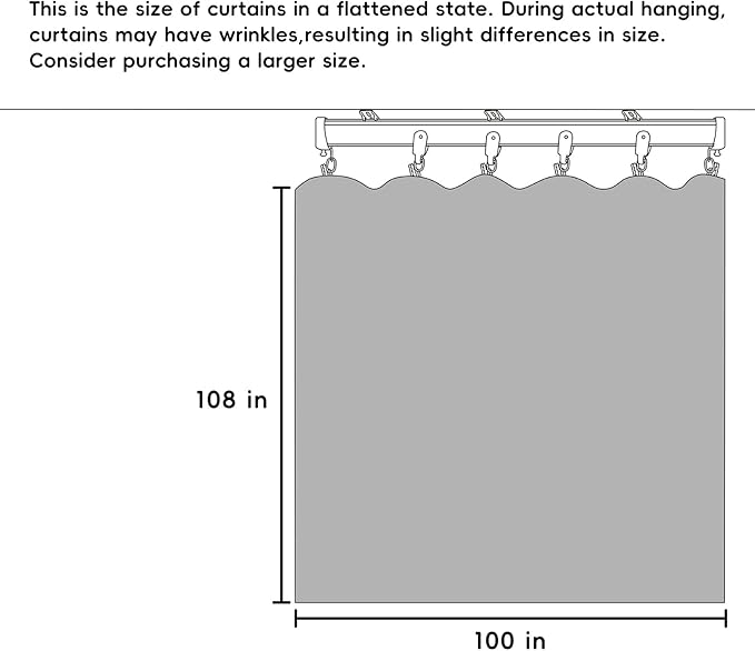 Room Divider Curtains Flexible Ceiling Tracks set Curtain track Ceiling Mount Blackout Curtain for Living Room Bedroom Ceiling Curtain Rod Privacy Dividers Panels W100 x H108 Grey Drape & Black rail