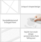 Printer Stand for Desk, Desktop Printer Stand Shelf Organzier for Home Office, for Above and Under Desk, Fax Machine Copier Scanner, White