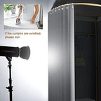 Clothing Store Fitting Room with Shading Curtain, Portable Temporary Mobile Privacy Protection Dressing Room, Foldable Mall Simple Changing Room and Temporary Mobile Room,200x100x95cm (Grey)