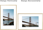 Frametory, 11x17 Metal Picture Frame with Mat for 8x12 Picture & Real Glass, Aluminum Photo Frame Collection (Gold, 2 Pack)