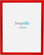 SnapeZo Photo Frame 18x24, Red, 1.25 Inch Aluminum Profile, Front-Loading Snap Frame, Wall Mounting, Professional Series