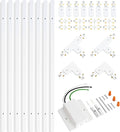 VANoopee 26FT H Track Lighting Rails White, H Type Track Lighting Kit with Floating Canopy Connector, End Caps, Live End Feeds, I T & L Connectors, Compatible with Single Circuit H Style Track System