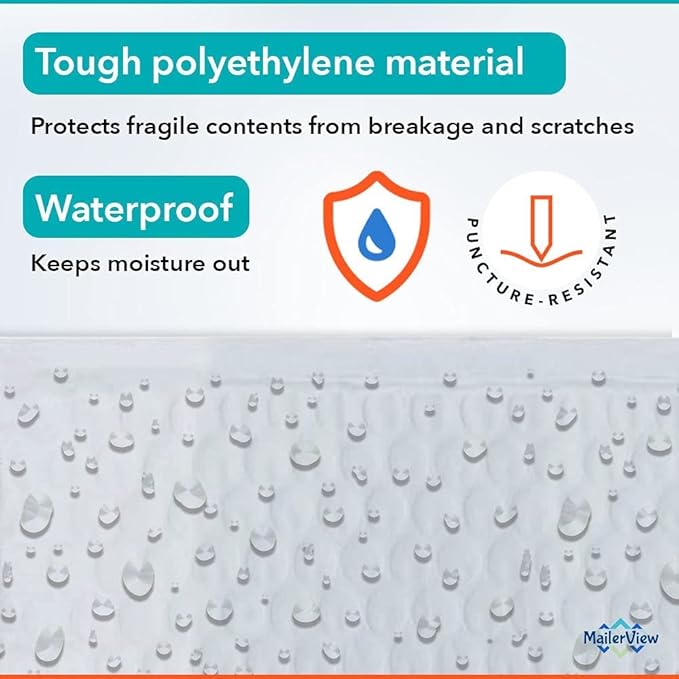 White 10.5x16 Inch Large Poly Bubble Mailers #5 | Padded Envelopes with Self Seal | Air Lined Cushioned Bubble Mailer | Usable Size 10.5x15 | 100 Pack Bulk | Lightweight shipping Bags | Made in USA