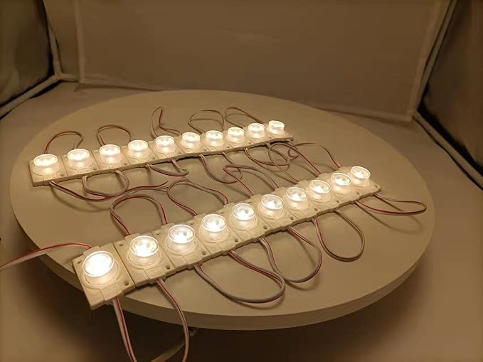 Q QINGCHEN Warm White 3000K 12V LED Module with Lens 2.0W for Light Box with Tape Adhesive Back (20pcs Pack)