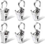 Curtain Clips, 100 Pack Stainless Steel Light Clips for Outside String Lights Party Decor Hanging Photo Camping Tents Arts Crafts Display