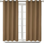BGment Blackout Curtains for Living Room - Grommet Thermal Insulated Room Darkening Curtains for Bedroom, 2 Panels of 52 x 45 Inch, Taupe