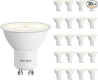 BUBO GU10 LED Bulb 6W Equivalent 50W, 3500K Natural White 650 Lumens, Non-Dimmable GU10 Bulb Replacement for Track Lighting, MR16 LED Bulb for Kitchen, Range Hood, Living Room, Bedroom, 20 Pack
