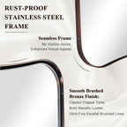ANDY STAR Brushed Bronze Asymmetrical Mirror, 24"x36" Bathroom Mirror with Premium Stainless Steel Thin Frame, Antique Butterfly-Inspired Designer Mirror, Ideal for Bathroom, Powder Room, Entryway