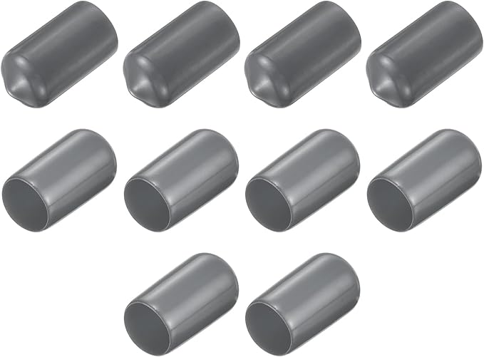 uxcell 10pcs Rubber End Caps 11.5mm ID Vinyl Round End Cap Cover Screw Thread Protector Dark Grey